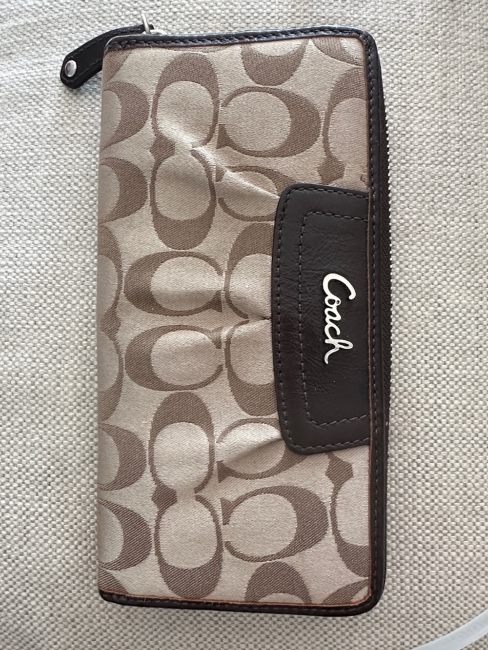 Vintage Coach Ashley Signature Logo Canvas Checkbook Wallet